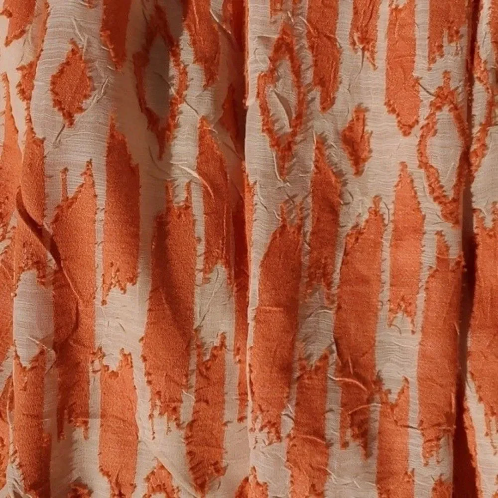 J. CREW ORANGE CREAM IKAT CRINKLE GATHERED SKIRT SIZE 8 FALL SPRING